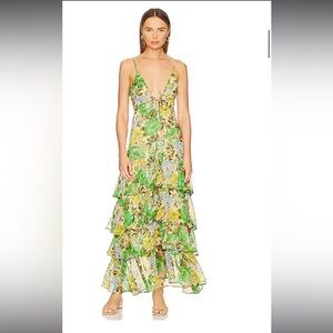 Aneira Dress in Green Multi ASTR the Label